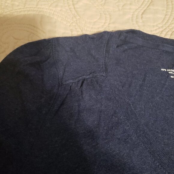 Faded Glory Long Sleeve V-Neck layering tee -  Heather Blue Size LG - Picture 3 of 8